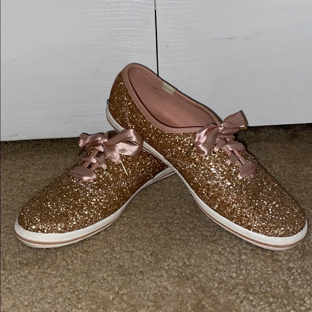 Kate Spade x Keds Sneakers in Rose Gold Glitter